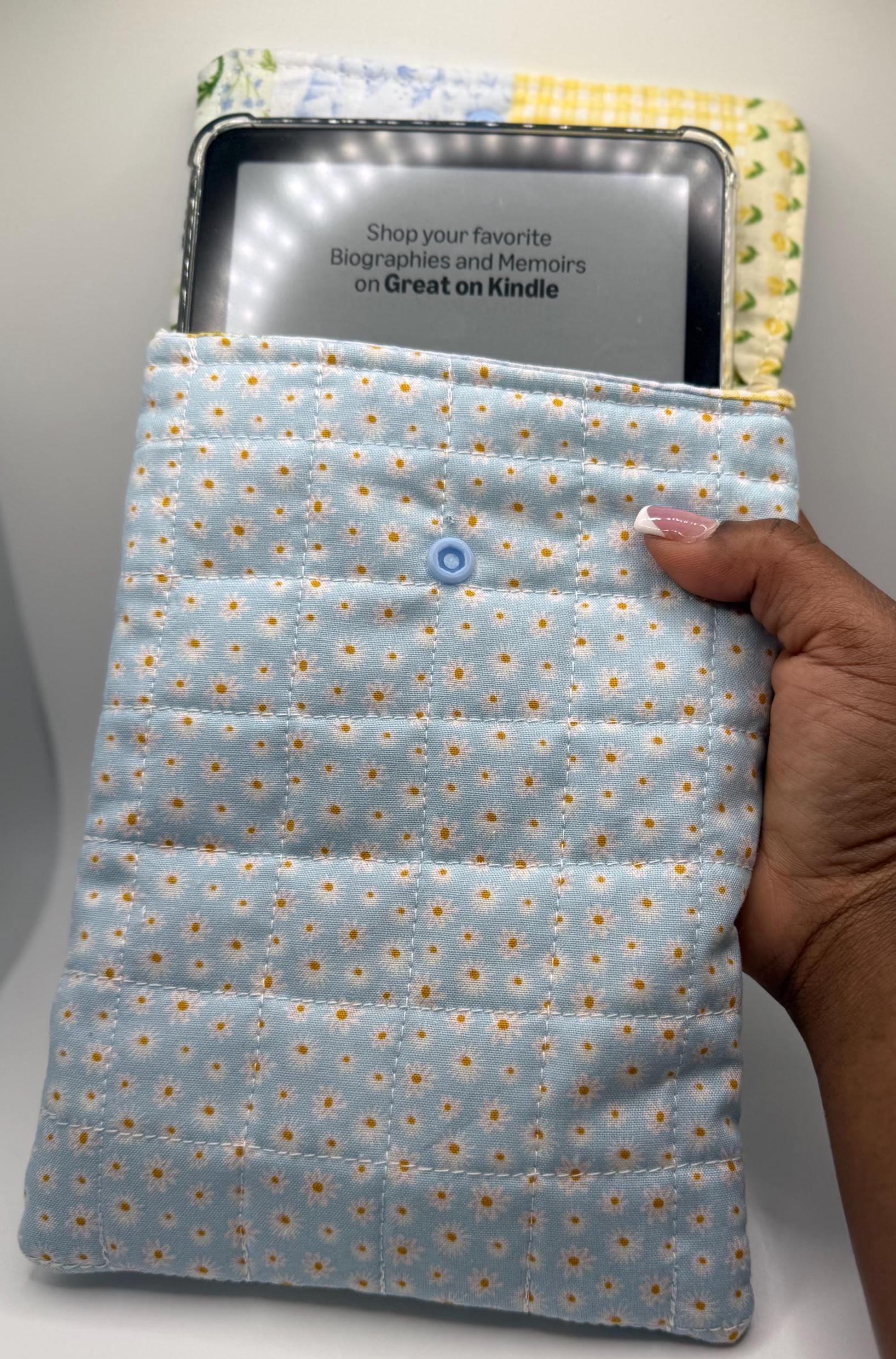 Handmade Padded Kindle Sleeve - Protective E-Reader Case