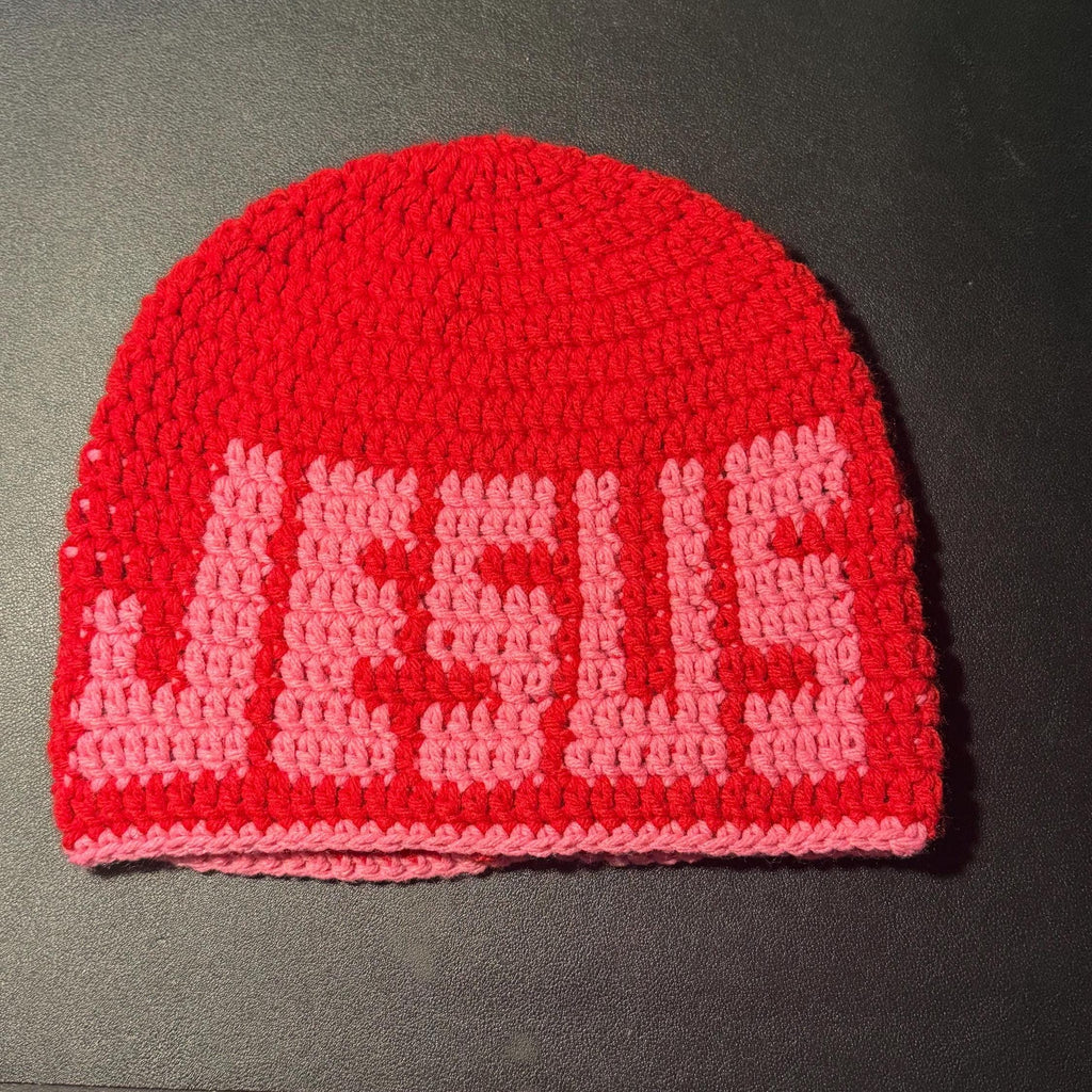 Jesus Crochet Beanie – Handmade Faith Streetwear Hat