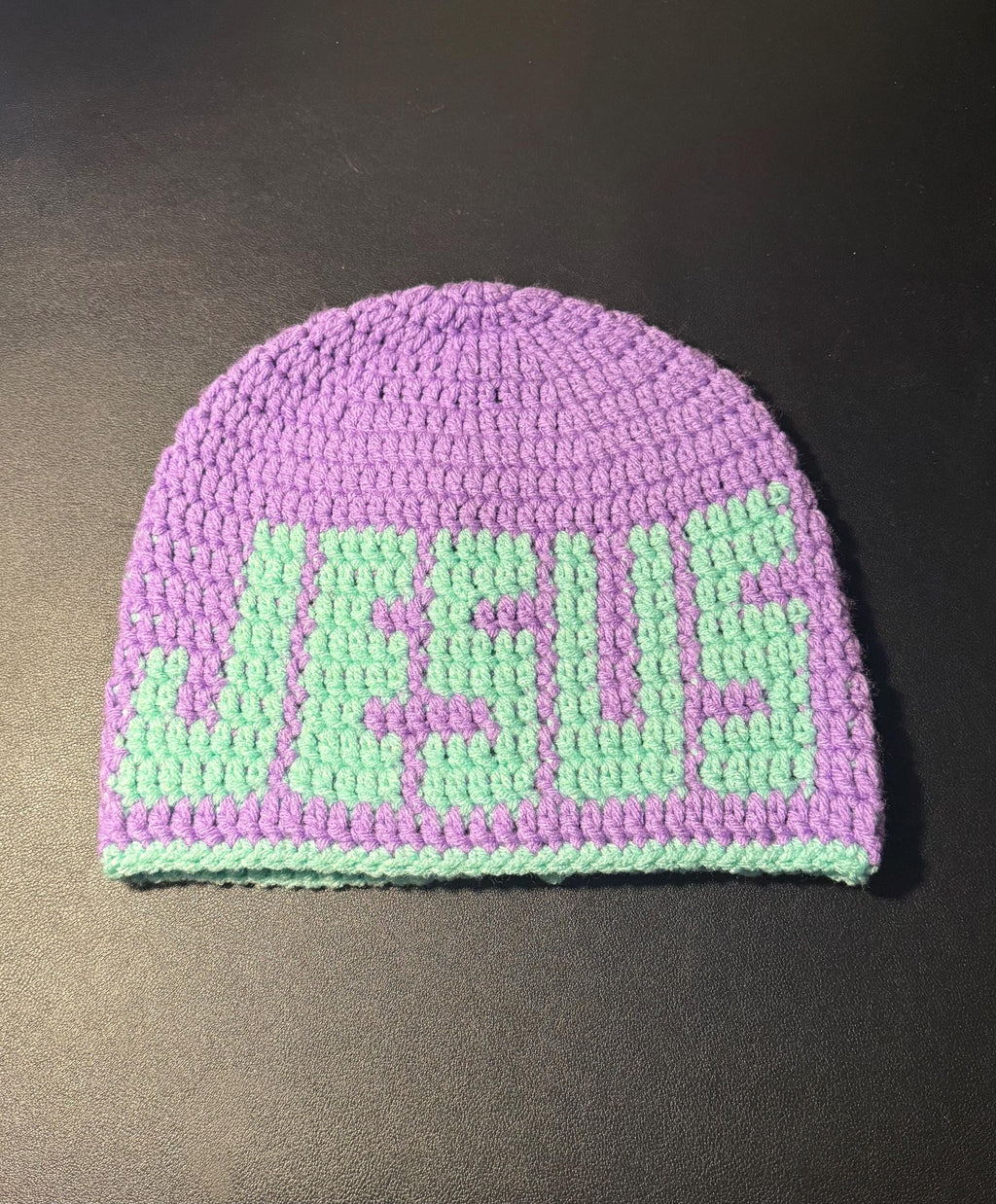 Jesus Crochet Beanie – Handmade Faith Streetwear Hat